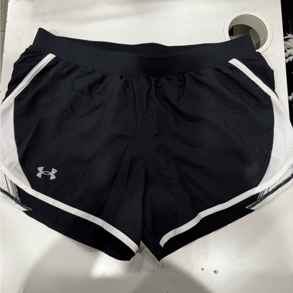 Under Armour Women's Black and White Athletic Shorts